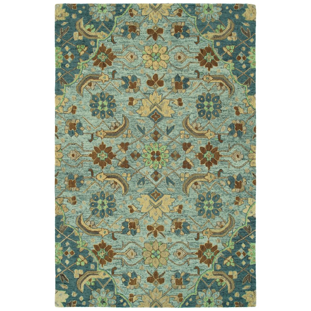 Kaleen Rugs CHA12-79 Chancellor Collection 2 ft. 6 in. X 8 ft. Runner Rug in Lt Blue/Denim/Sand/Brown/Mocha/Sage/Graphite