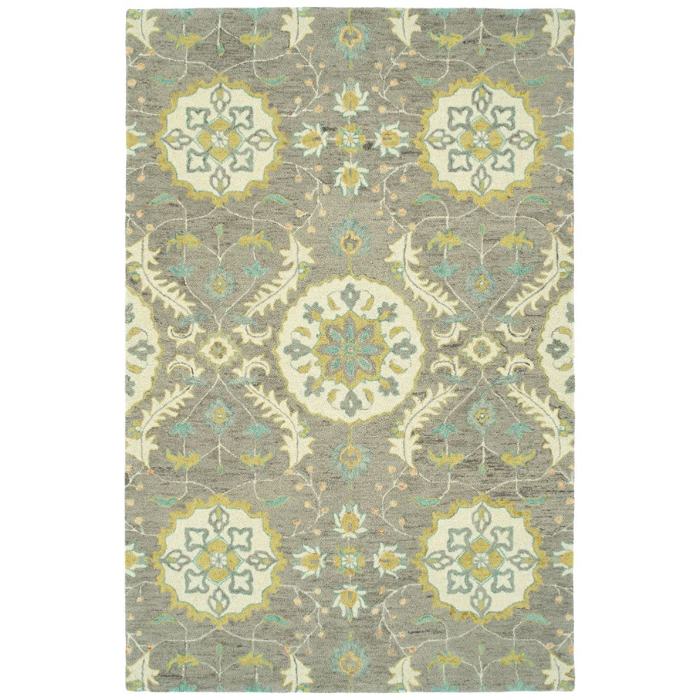 Kaleen Rugs CHA16-68 Chancellor Collection 5 ft. X 7 ft. 9 in. Rectangle Rug in Graphite/Gray/Ivory/Sand/Gold/Teal/Orange