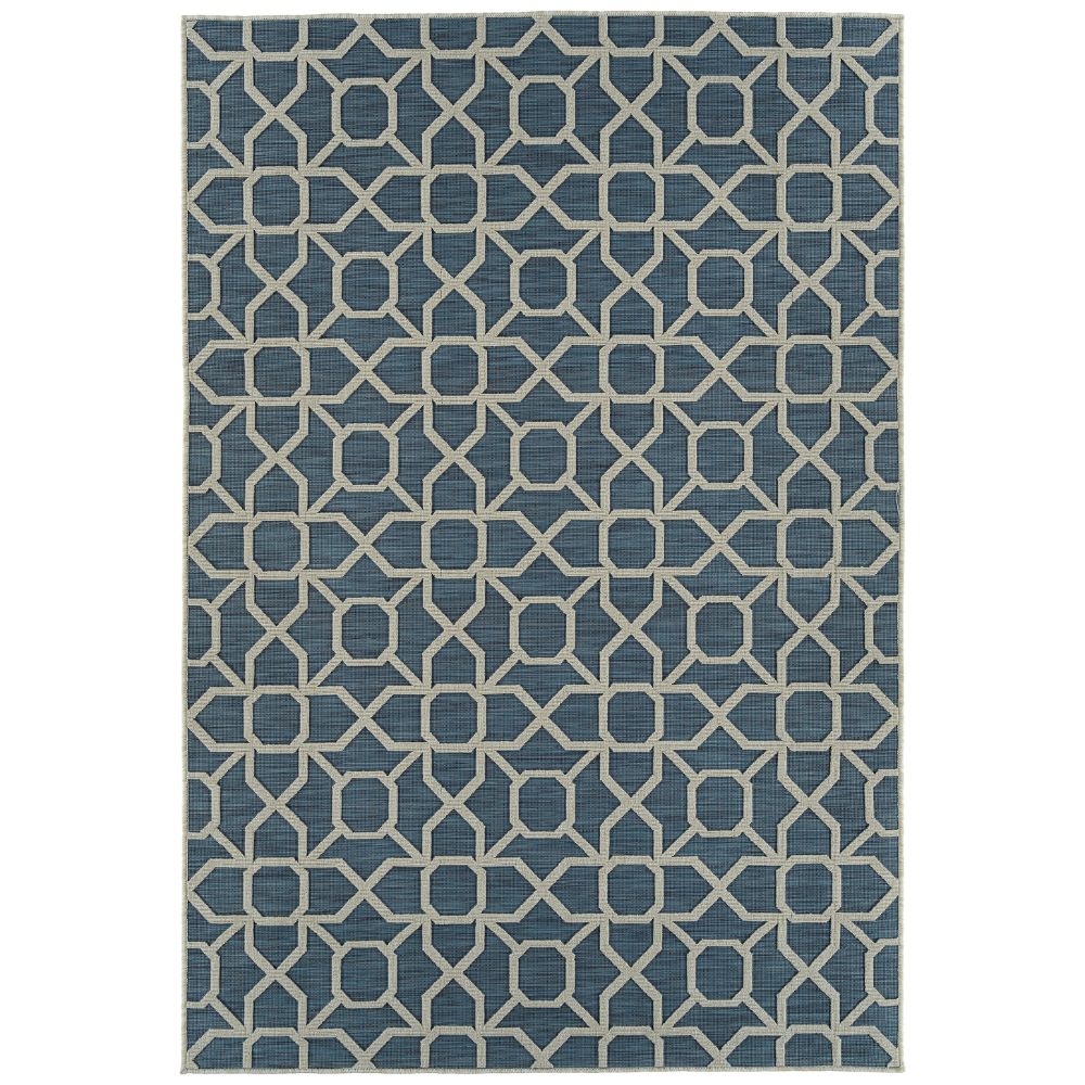 Kaleen Rugs COV01-17 Cove Collection 5 ft. 3 in. X 7 ft. 6 in. Rectangle Rug in Blue/Ivory/Navy