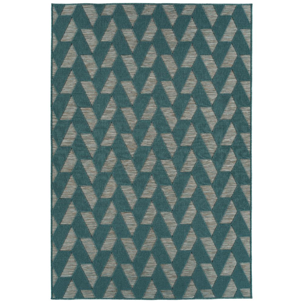 Kaleen Rugs COV02-91 Cove Collection 7 ft. 10 in. X 10 ft. Rectangle Rug in Teal/Ivoy/Sand