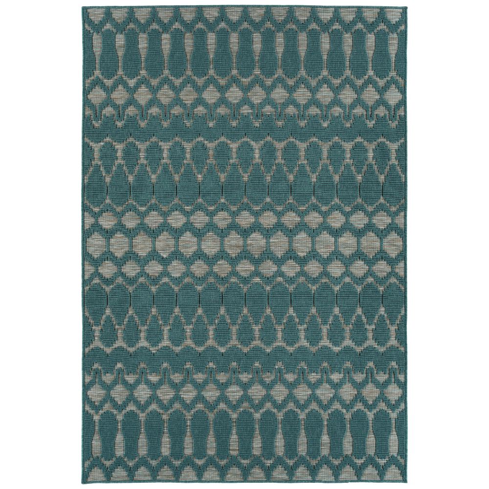 Kaleen Rugs COV03-91 Cove Collection 2 ft. X 6 ft. Runner Rug in Teal/Ivoy/Sand