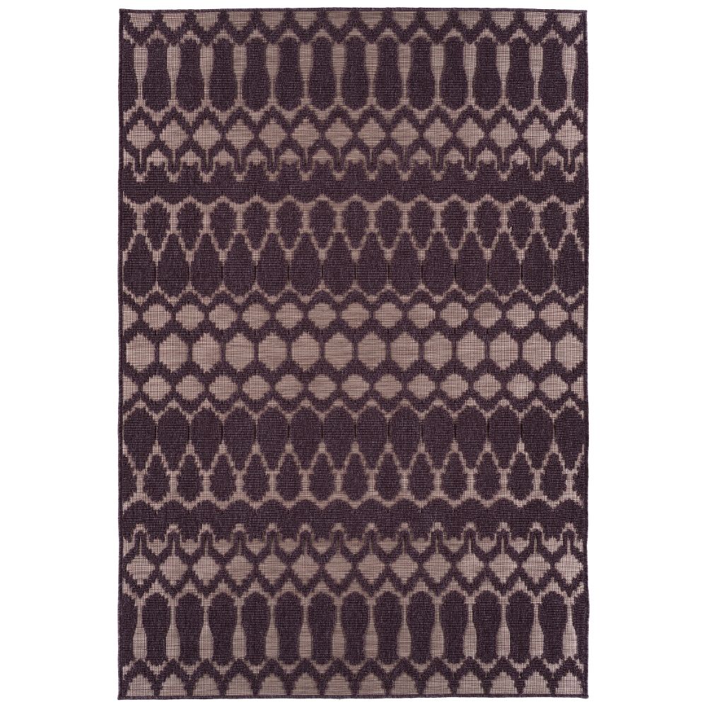 Kaleen Rugs COV03-95 Cove Collection 5 ft. 3 in. X 7 ft. 6 in. Rectangle Rug in Purple/Pink /Ivory