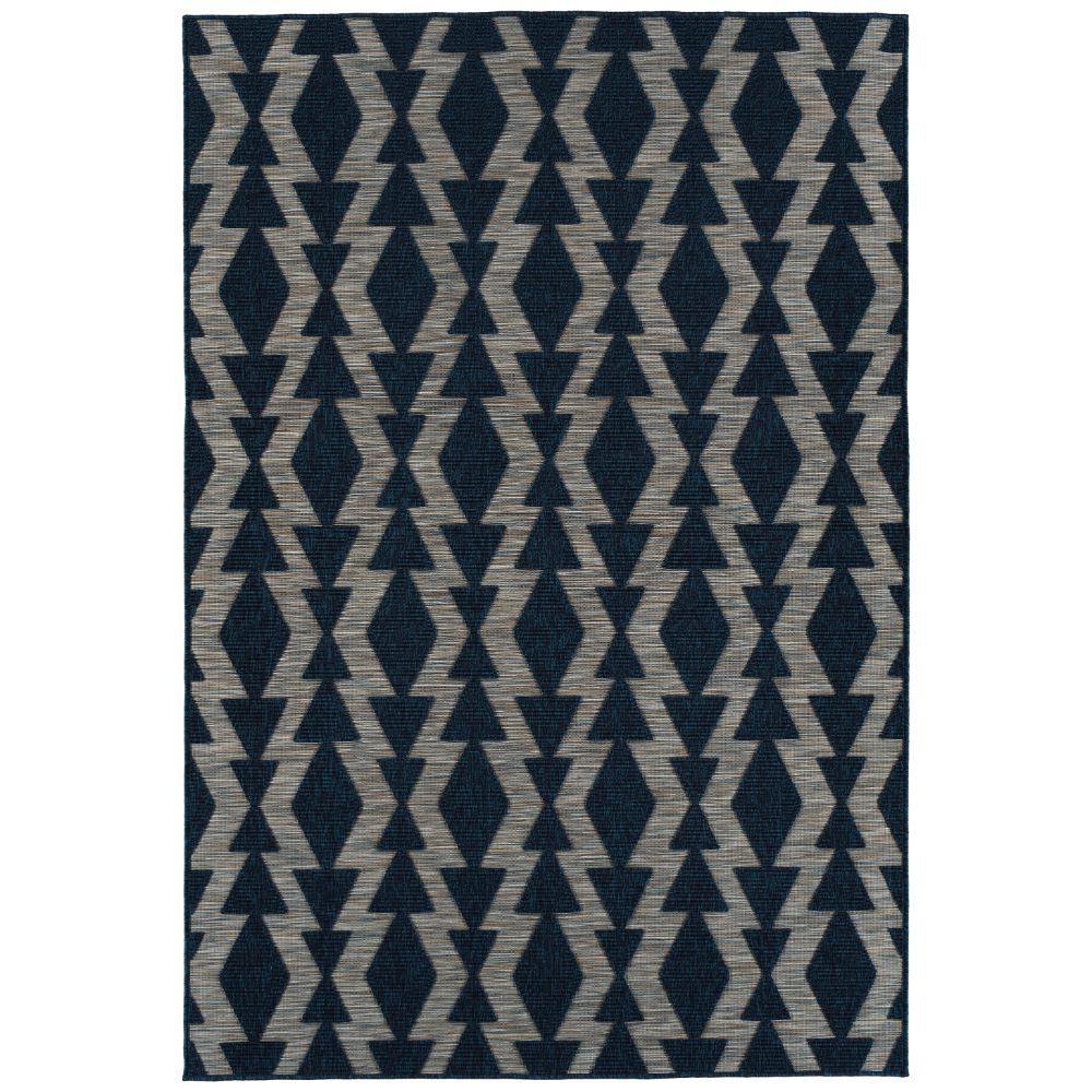 Kaleen Rugs COV04-22 Cove Collection 2 ft. X 3 ft. Rectangle Rug in Navy/Sand/Ivory