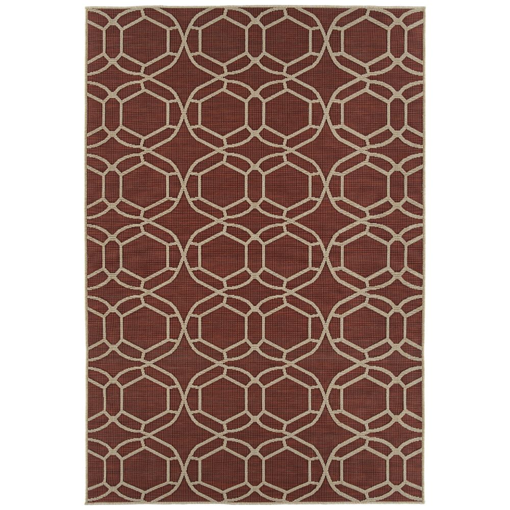 Kaleen Rugs COV05-25 Cove Collection 7 ft. 10 in. X 10 ft. Rectangle Rug in Red/Ivory/Wine