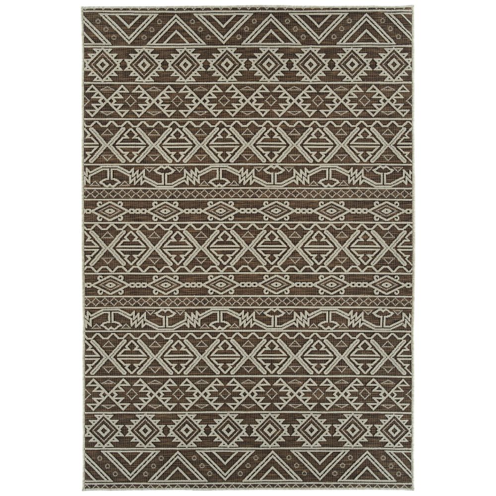 Kaleen Rugs COV09-40 Cove Collection 2 ft. X 6 ft. Runner Rug in Chocolate/Ivory/Taupe