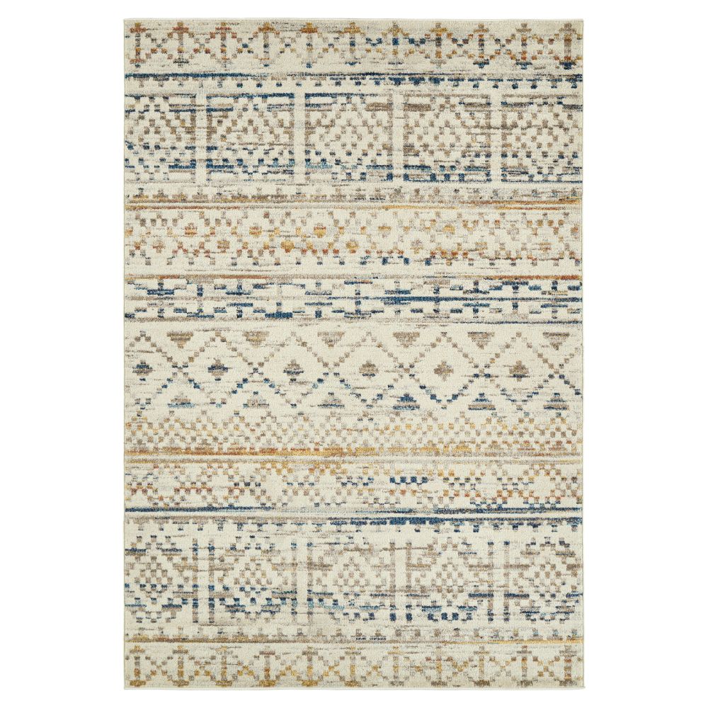 Kaleen Rugs DSH01-01 Dasha Collection 6 ft. 7 in. X 6 ft. 7 in. Round Rug in Ivory/Red/Blue/Gold/Sand/Silver/Coral