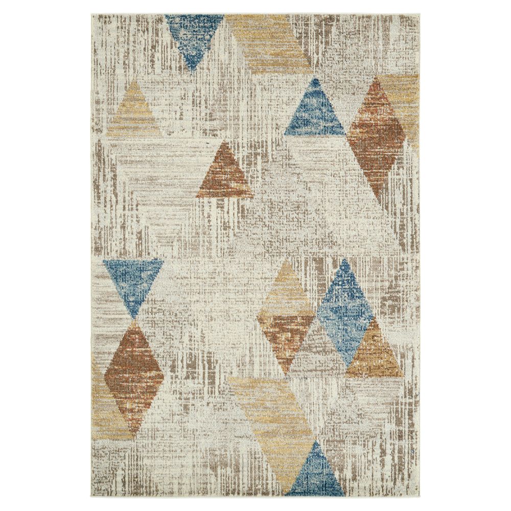Kaleen Rugs DSH06-01 Dasha Collection 6 ft. 7 in. X 6 ft. 7 in. Round Rug in Ivory/Sand/Coral/Brown/Gold/Blue/Turquoise