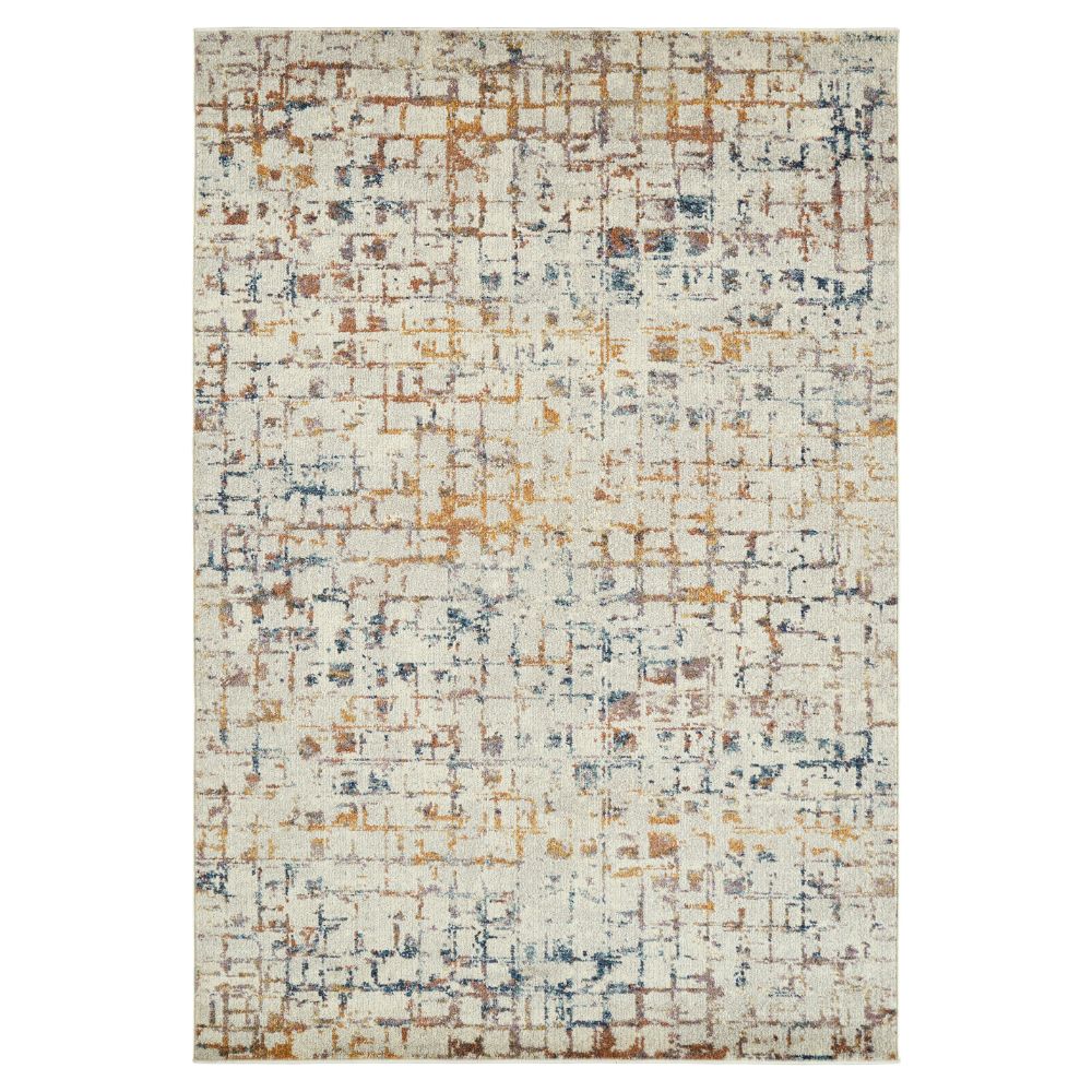 Kaleen Rugs DSH07-01 Dasha Collection 6 ft. 7 in. X 6 ft. 7 in. Round Rug in Ivory/Sand/Coral/Gray/Lavender/Blue/Turquoise/Gold