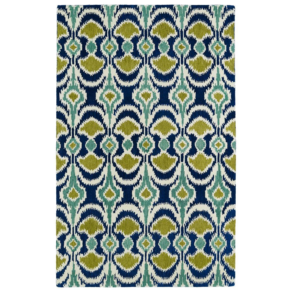 Kaleen Rugs GLB03-17 Global Inspiration Collection 3 Ft 6 In x 5 Ft 6 In Rectangle Rug in Blue
