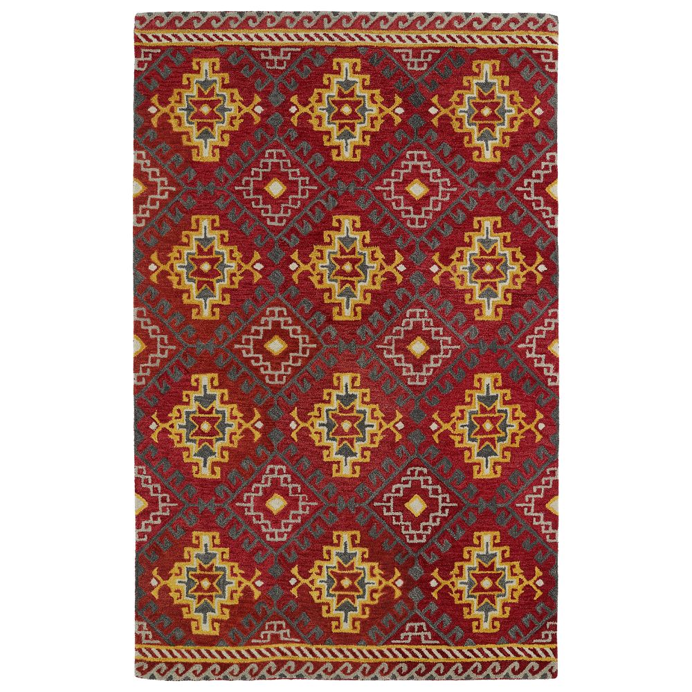 Kaleen Rugs GLB07-25 Global Inspiration Collection 5 Ft x 7 Ft 9 In Rectangle Rug in Red