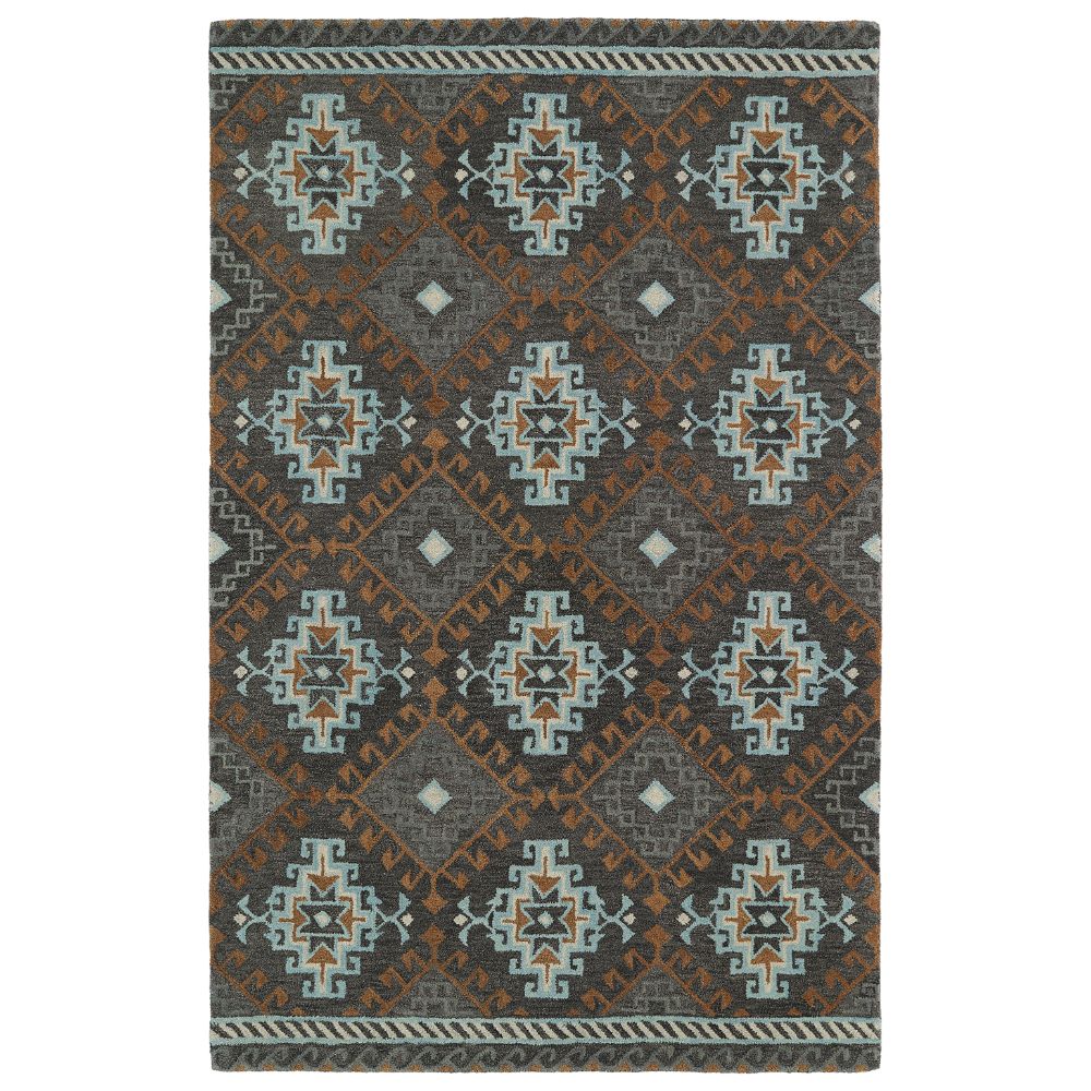 Kaleen Rugs GLB07-75 Global Inspiration Collection 8 Ft x 10 Ft Rectangle Rug in Grey