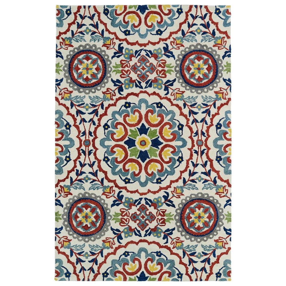 Kaleen Rugs GLB08-1 Global Inspiration Collection 5 Ft x 7 Ft 9 In Rectangle Rug in Ivory