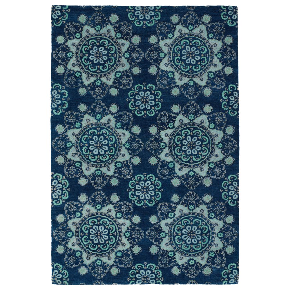 Kaleen Rugs GLB12-22 Global Inspiration Collection 3 Ft 6 In x 5 Ft 6 In Rectangle Rug in Navy