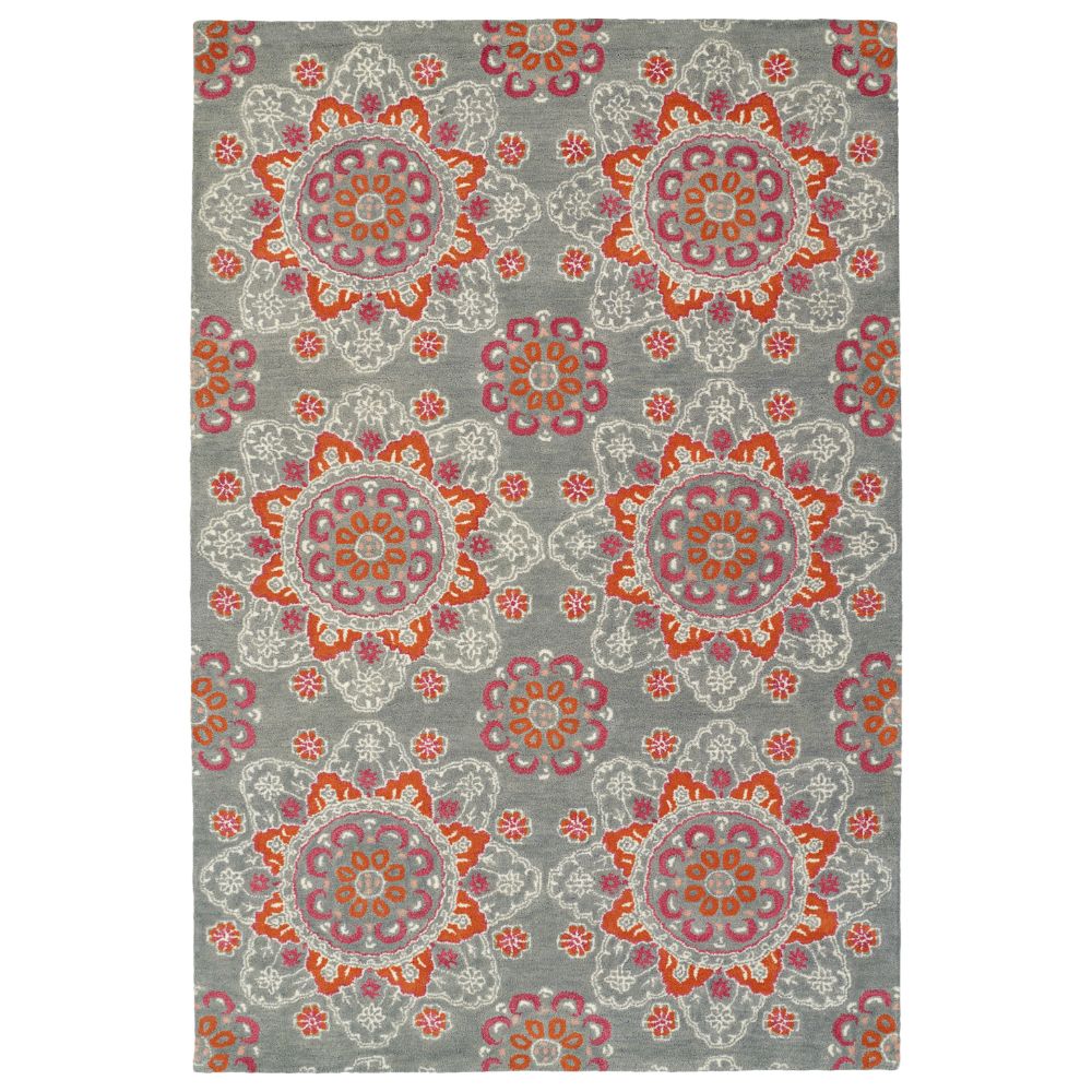 Kaleen Rugs GLB12-75 Global Inspiration Collection 8 Ft x 10 Ft Rectangle Rug in Grey