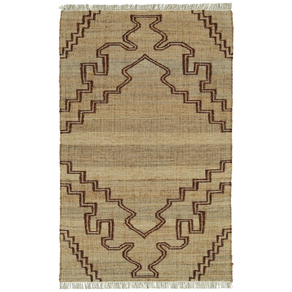 Kaleen Rugs HJT03-63 Natural Jute Collection Cayenne 18" x 18" Square Residential Indoor Throw Rug
