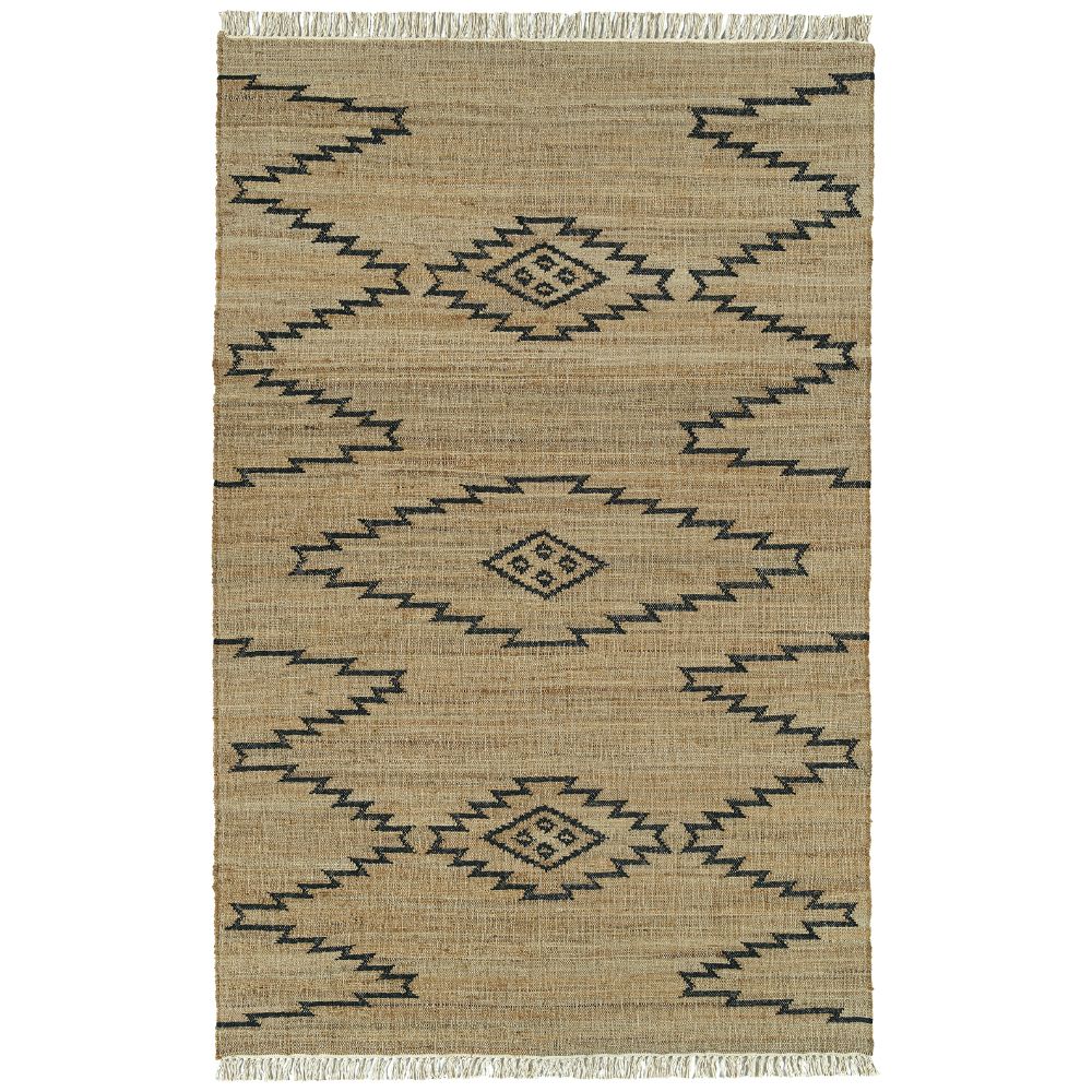 Kaleen Rugs HJT04-22 Natural Jute Collection Navy 18" x 18" Square Residential Indoor Throw Rug