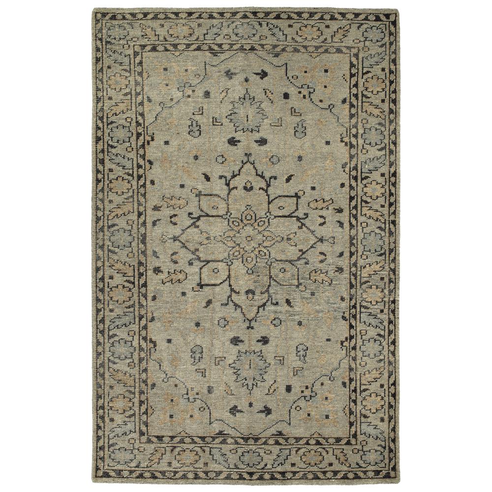 Kaleen Rugs HRA03-102 Herrera Collection 2 Ft x 3 Ft Rectangle Rug in Pewter Green