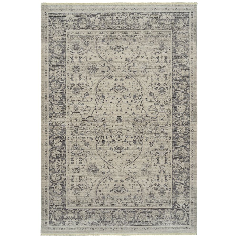 Kaleen Rugs ILA02-75 Rila Collection 18 in. X 18 in. Square Rug in Gray/Charcoal/Silver