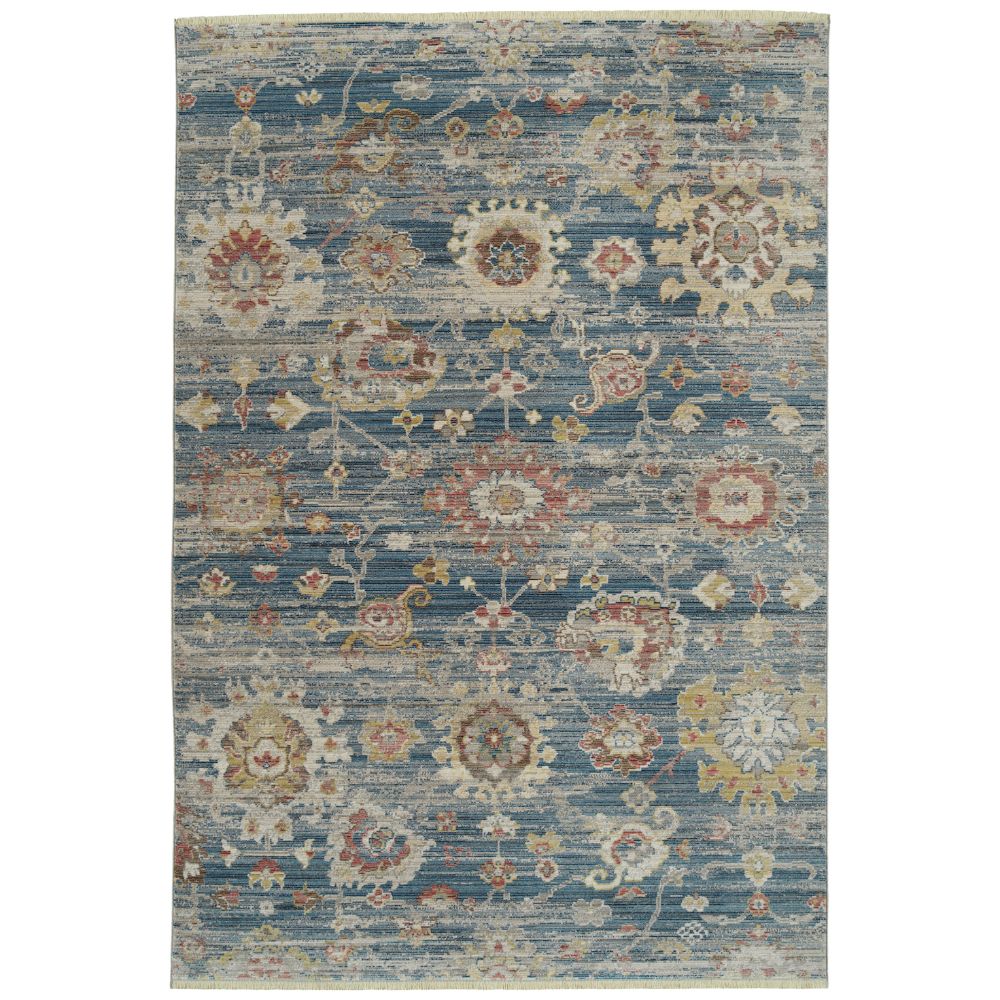 Kaleen Rugs ILA04-17 Rila Collection 18 in. X 18 in. Square Rug in Blue/Rust/Rose/Gold