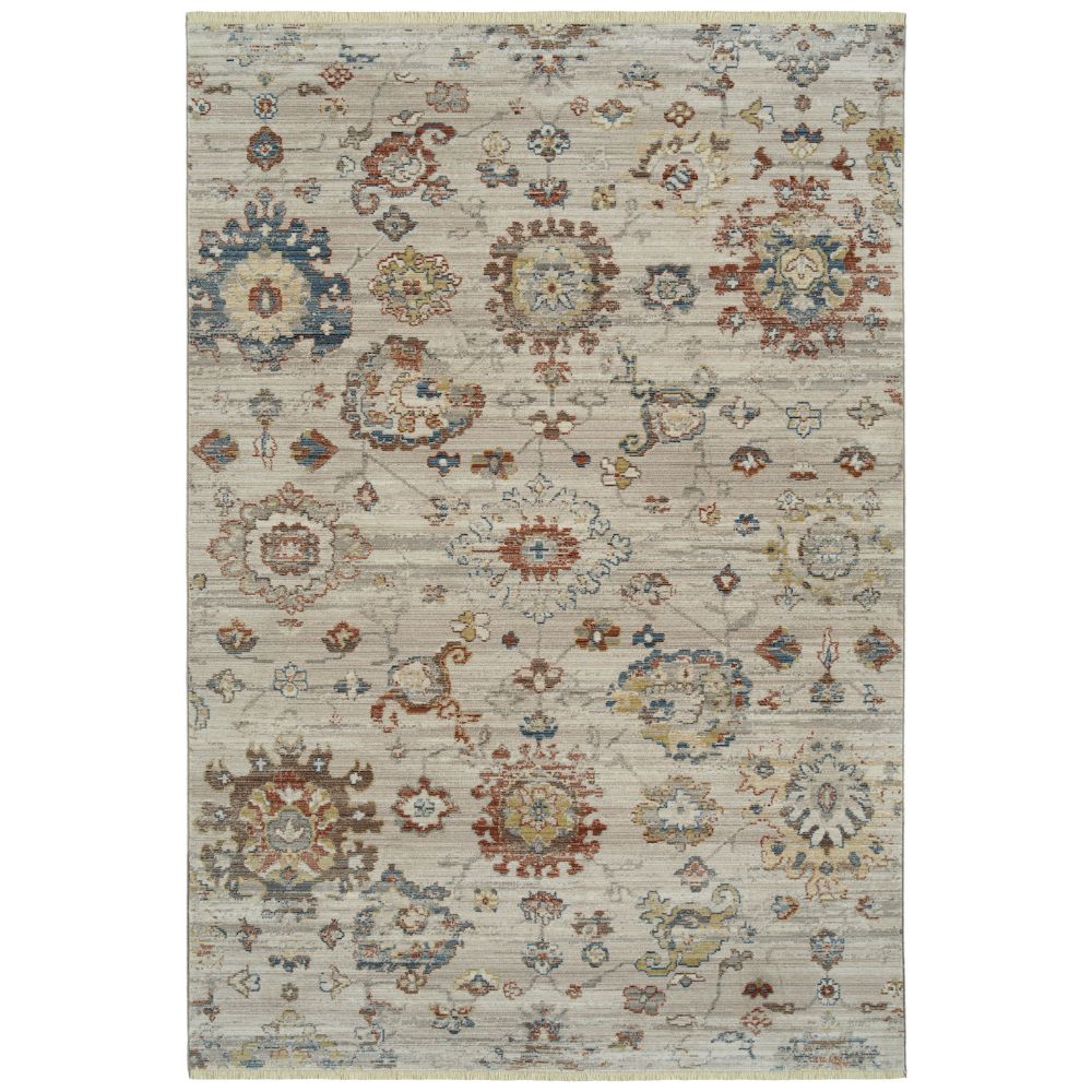 Kaleen Rugs ILA04-27 Rila Collection 18 in. X 18 in. Square Rug in Taupe/Mocha/Silver/Blue/Camel/Rose
