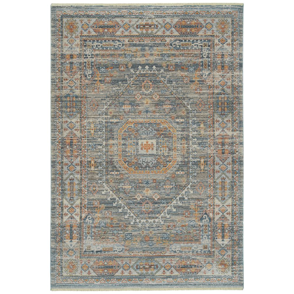Kaleen Rugs ILA08-75 Rila Collection 18 in. X 18 in. Square Rug in Gray/Silver/Gold/Rust/Spa