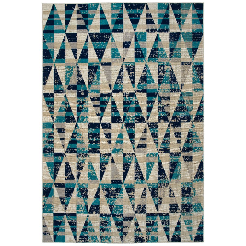 Kaleen Rugs LEG01-17 Legata Collection 5 ft. 3 in. X 7 ft. 3 in. Rectangle Rug in Blue/Teal/Ivory/Navy/Sand 