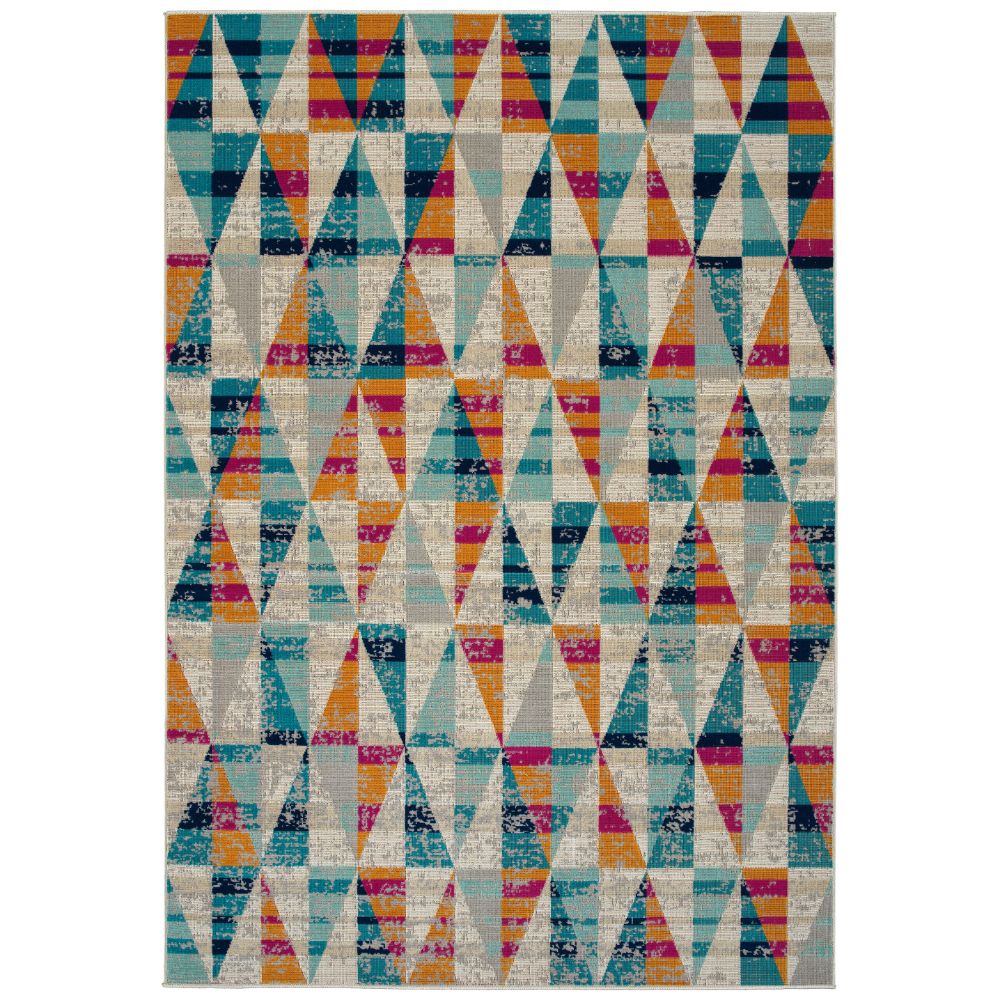 Kaleen Rugs LEG01-86 Legata Collection 5 ft. 3 in. X 7 ft. 3 in. Rectangle Rug in Multi/Lt Blue/Orange/Pink/Sand/Ivory/Gray/Navy/Teal