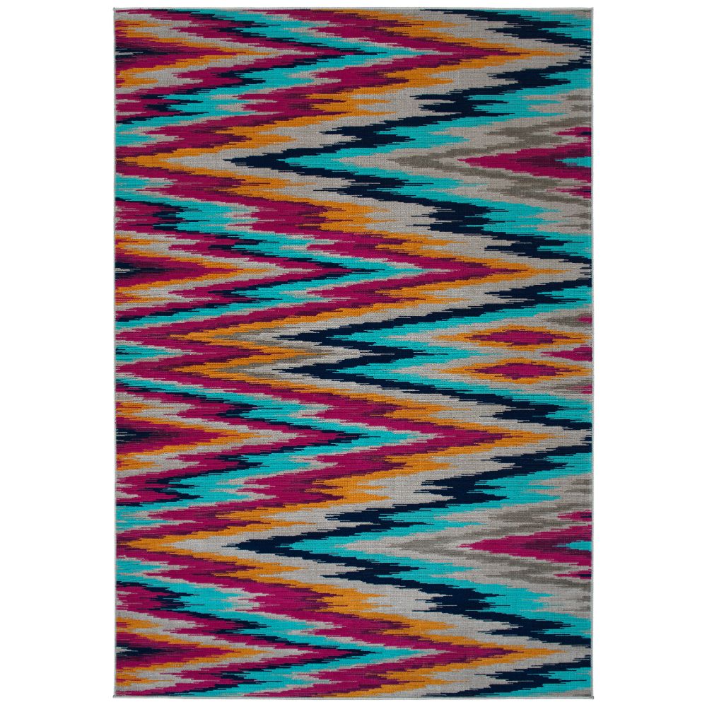 Kaleen Rugs LEG03-86 Legata Collection 4 ft. 1 in. X 5 ft. 7 in. Rectangle Rug in Multi/Pink/Turquoise/Orange/Navy/Plum/Gray/Graphite