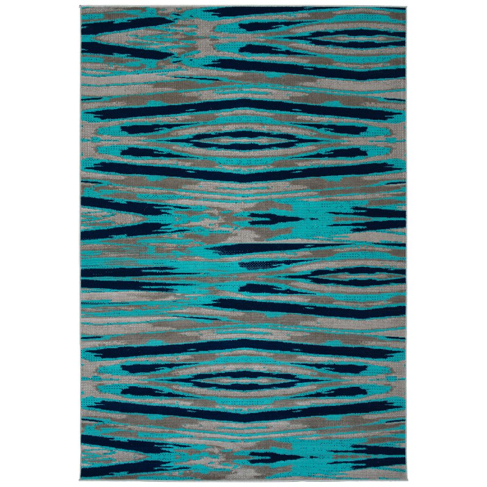 Kaleen Rugs LEG10-78 Legata Collection 9 ft. X 12 ft. Rectangle Rug in Turquoise/Navy/Gray/Silver