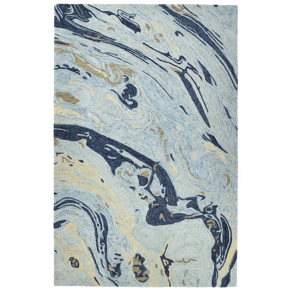 Kaleen Rugs MBL01-17 Marble Collection 5 Ft x 7 Ft 9 In Rectangle Rug in Blue 