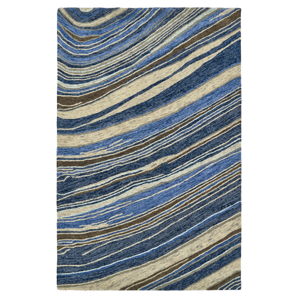 Kaleen Rugs MBL08-17 Marble Collection 2 ft. 6 in. X 8 ft. Runner Rug in Blue/Navy/Sand/Pewter Green/Brown/Spa