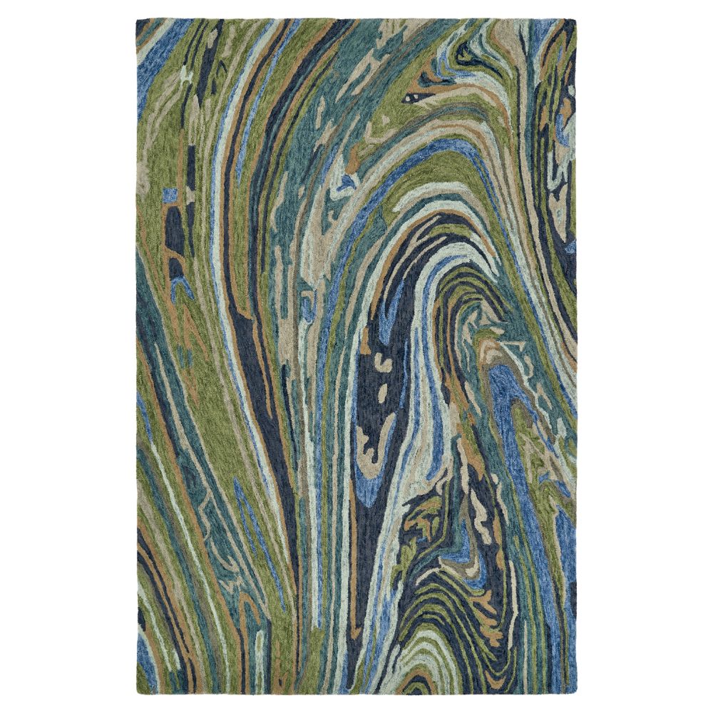 Kaleen Rugs MBL09-50 Marble Collection 2 ft. 6 in. X 8 ft. Runner Rug in Green/Moss/Denim/Gray/Teal/Spa/Navy/Blue/Sand/Pewter/Clay/Taupe