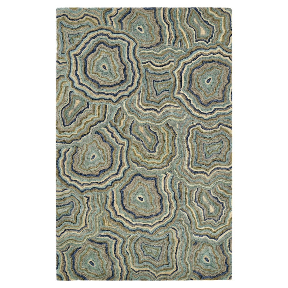 Kaleen Rugs MBL10-91 Marble Collection 2 ft. 6 in. X 8 ft. Runner Rug in Teal/Blue/Olive/Sand/Gray/Navy/Moss/Spa