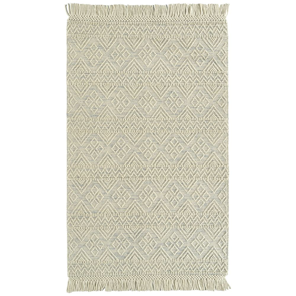 Kaleen Rugs MRA01-01 Mara Collection 18 in. X 18 in. Square Rug in Ivory/Blue
