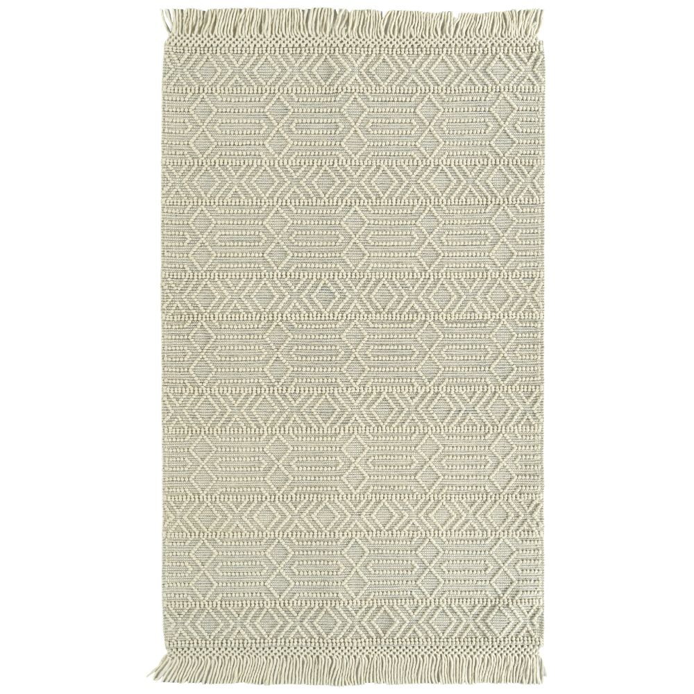Kaleen Rugs MRA02-01 Mara Collection 18 in. X 18 in. Square Rug in Ivory/Steel
