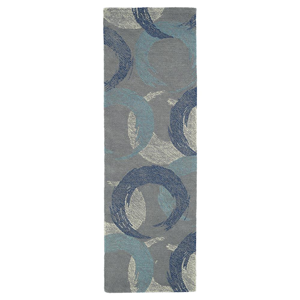 Kaleen Rugs MTG01-75 Montage Collection 2 Ft 6 In x 8 Ft Runner Rug in Grey