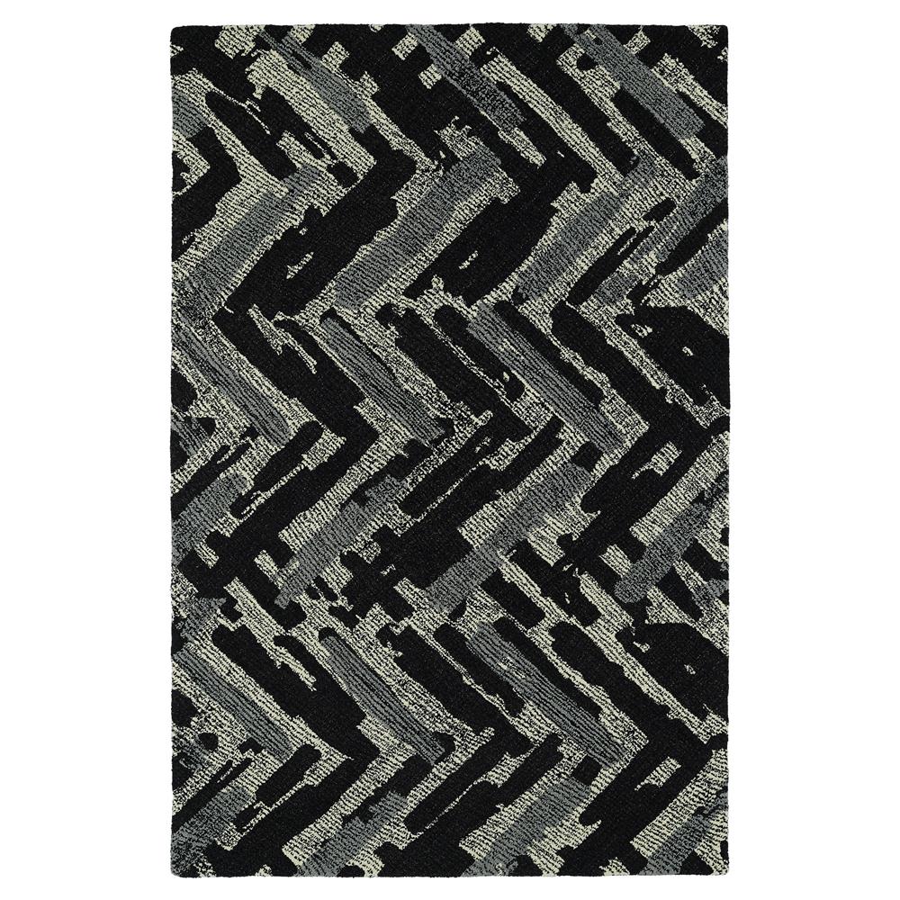 Kaleen Rugs MTG03-2 Montage Collection 9 Ft x 12 Ft Rectangle Rug in Black