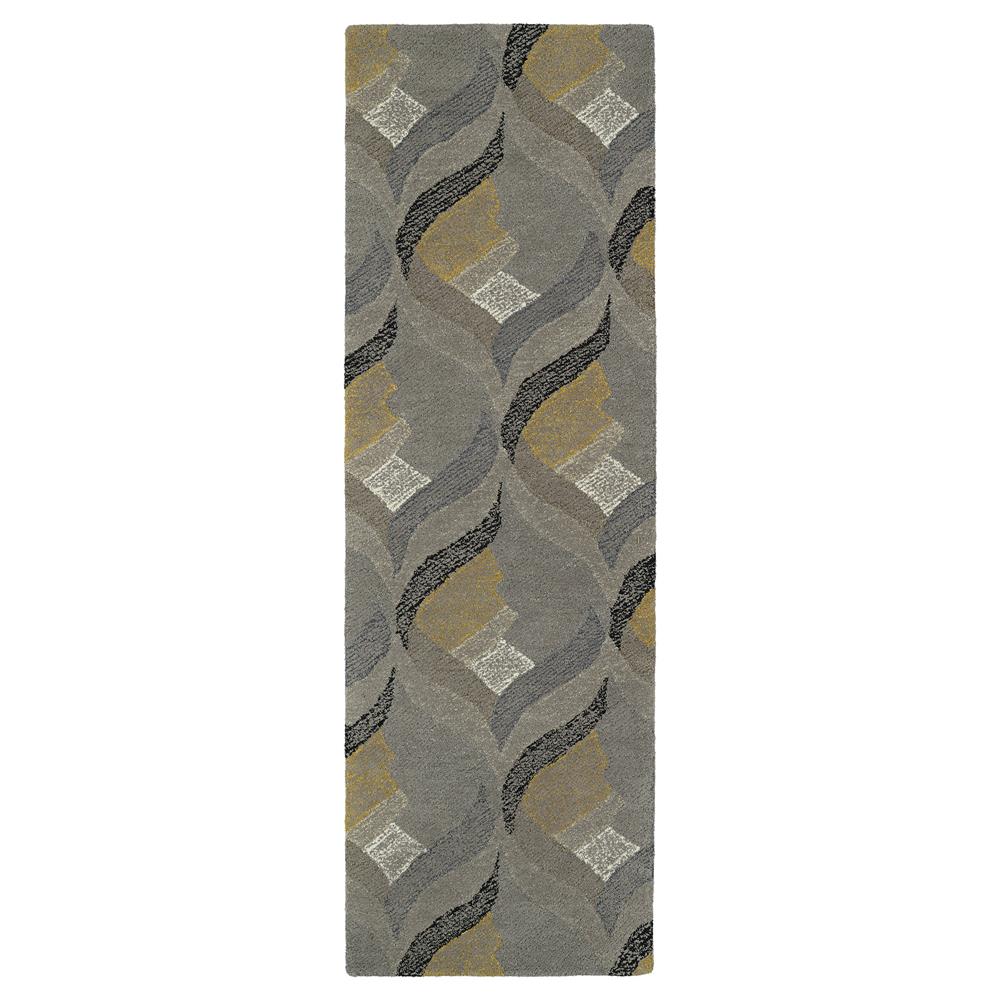 Kaleen Rugs MTG06-75 Montage Collection 2 Ft 6 In x 8 Ft Runner Rug in Grey