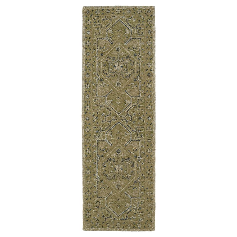 Kaleen Rugs MTG07-50 Montage Collection 2 Ft 6 In x 8 Ft Runner Rug in Green