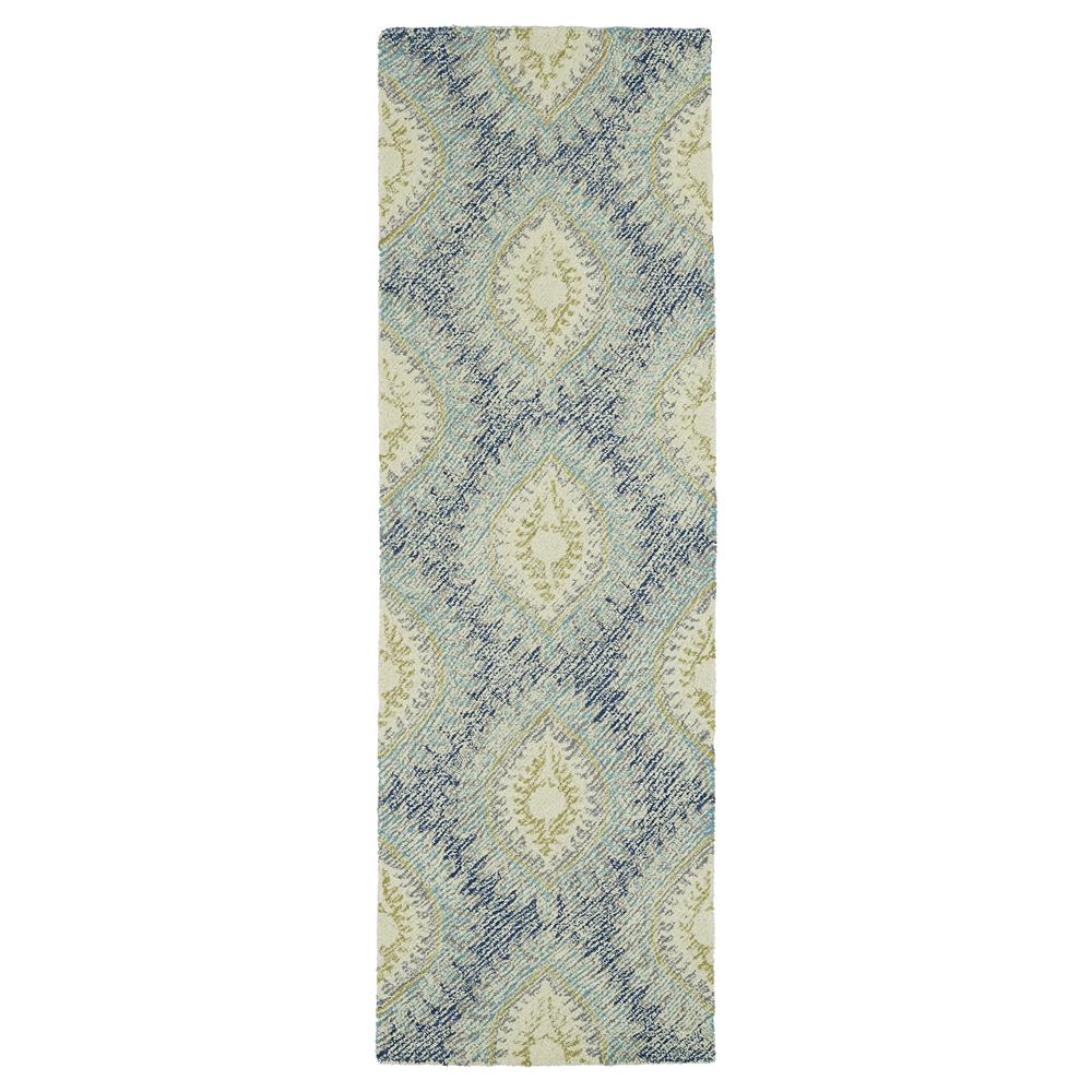 Kaleen Rugs MTG08-17 Montage Collection 2 Ft 6 In x 8 Ft Runner Rug in Blue