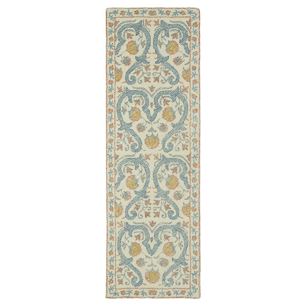 Kaleen Rugs MTG11-91 Montage Collection 2 Ft 6 In x 8 Ft Runner Rug in Teal