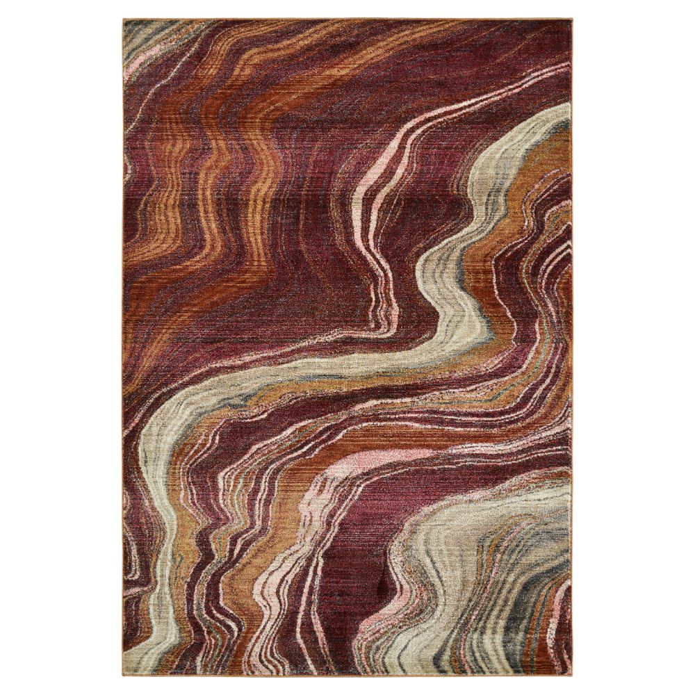 Kaleen Rugs MYA02-08 Maya Collection 8 ft. 4 in. X 11 ft. 7 in. Rectangle Rug in Cranberry/Red/Pink/Ivory/Sand/Gray/Lavender/Gold/Coral