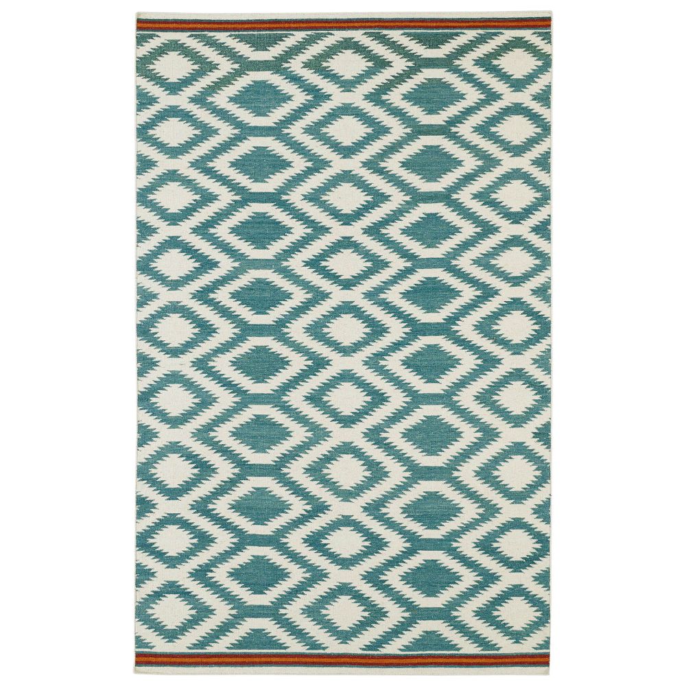 Kaleen Rugs NOM04-78 Nomad Collection 5 Ft x 8 Ft Rectangle Rug in Turquoise