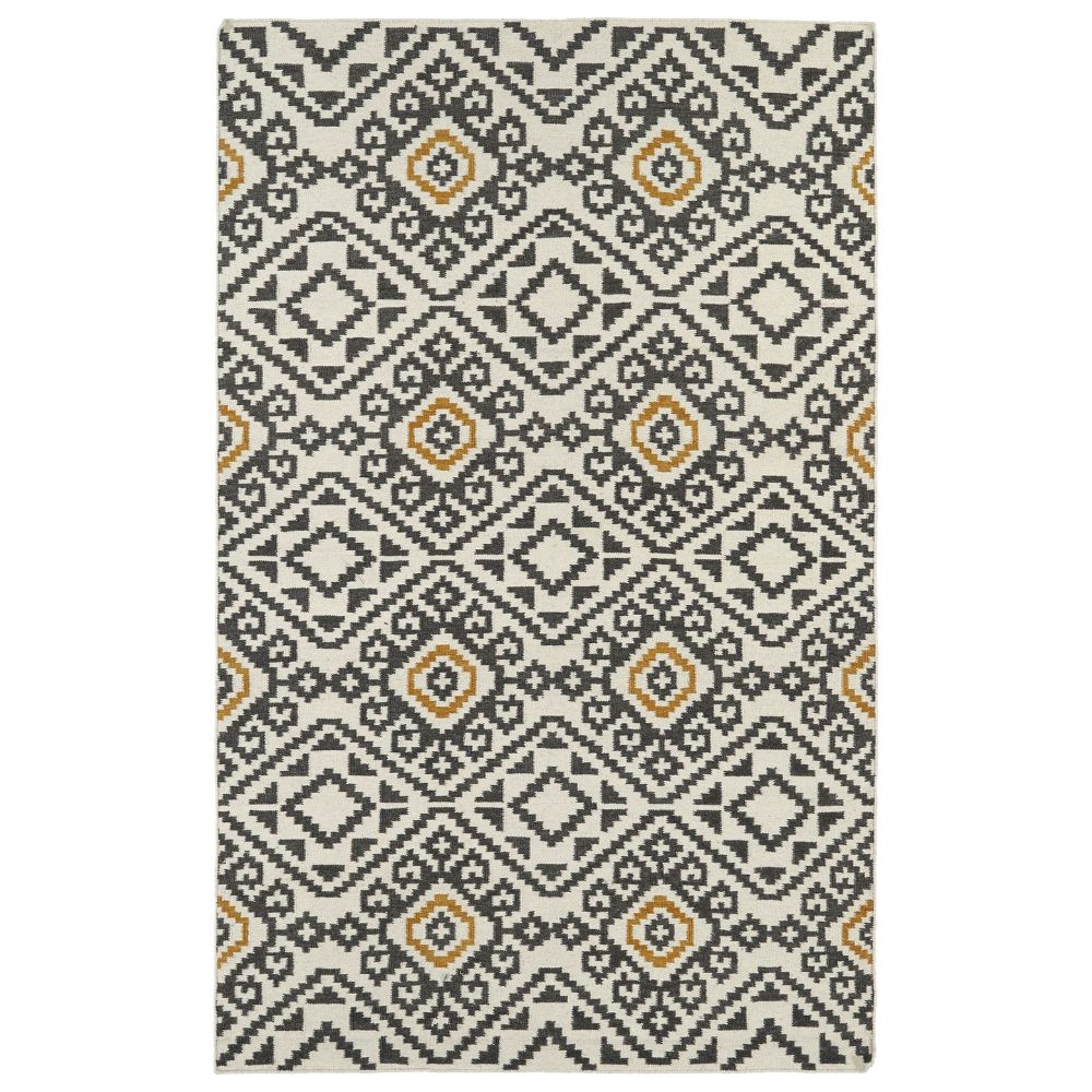 Kaleen Rugs NOM05-38 Nomad Collection 8 ft. X 8 ft. Square Rug in Charcoal/Beige/Mustard