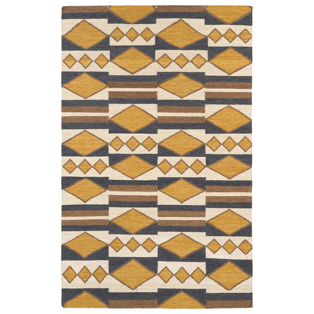 Kaleen Rugs NOM07-05 Nomad Collection 8 ft. X 8 ft. Square Rug in Mustard/Beige/Charcoal