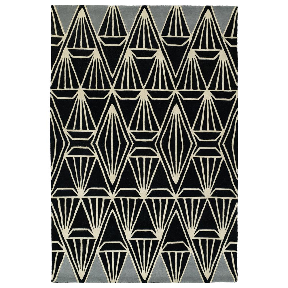 Kaleen Rugs ORG01-2 Origami Collection 3 Ft 6 In x 5 Ft 3 In Rectangle Rug in Black