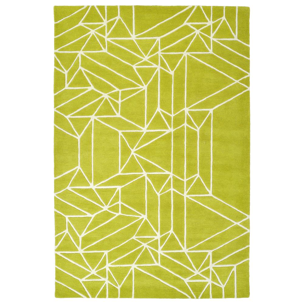 Kaleen Rugs ORG04-96 Origami Collection 2 Ft 6 In x 8 Ft Runner Rug in Lime Green