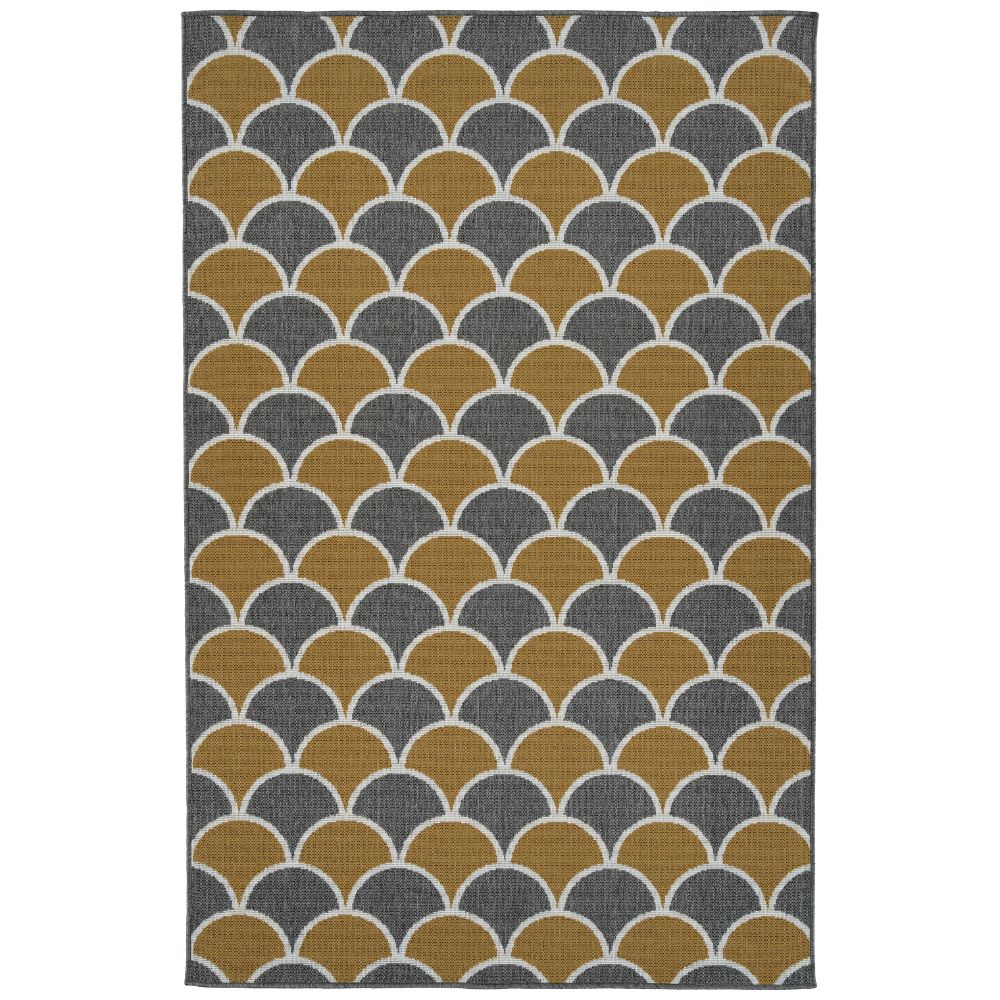 Kaleen Rugs PRT01-28 Puerto Collection 7 ft. 2 in. X 10 ft. 5 in. Rectangle Rug in Yellow/Gray