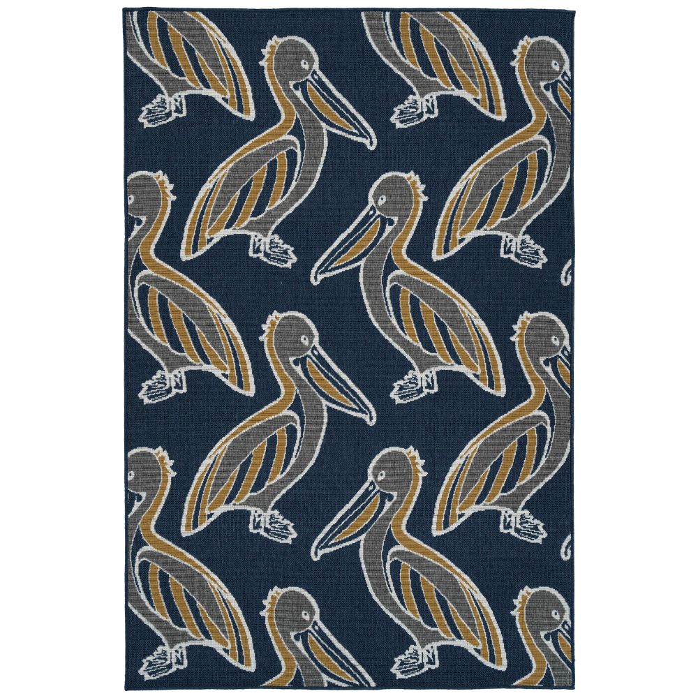 Kaleen Rugs PRT08-22 Puerto Collection 1 ft. 9 in. X 3 ft. Rectangle Rug in Navy/Gray/Yellow/Ivory