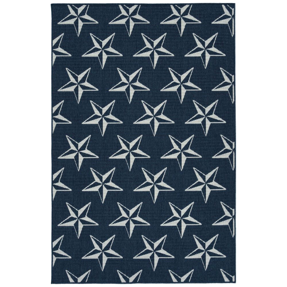 Kaleen Rugs PRT11-22 Puerto Collection 3 ft. 6 in. X 5 ft. 6 in. Rectangle Rug in Navy/Ivory